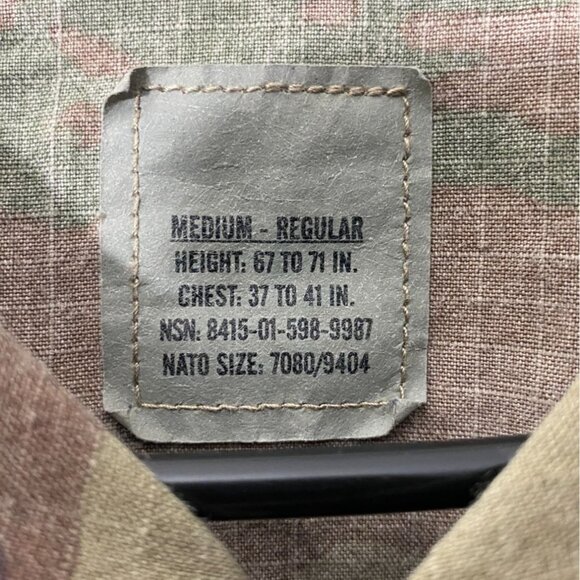 Vintage US Military Combat Uniform Coat Jacket Medium Brown Camouflage Full Zip - Picture 6 of 6